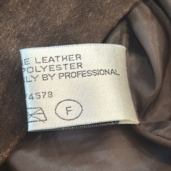 CACHE Vtg Chocolate Brown Mini Skirt with Silver Grommets Size 10 Suede Leather - Picture 7 of 10